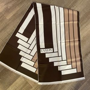 Lanvin Paris brown silk scarf
